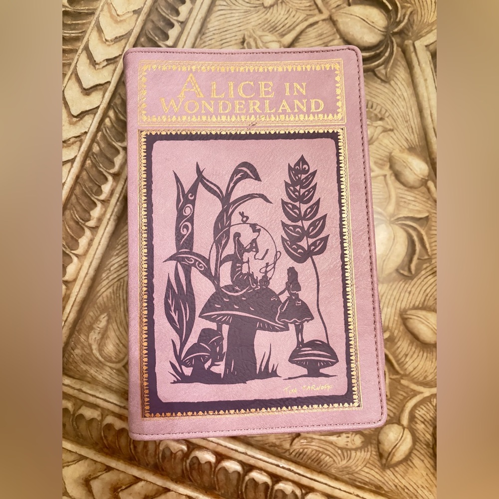 Purple Gold gild Alice in Wonderland Clutch